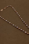 Rose Gold Freshwater Pearl Necklace with Textured Beads