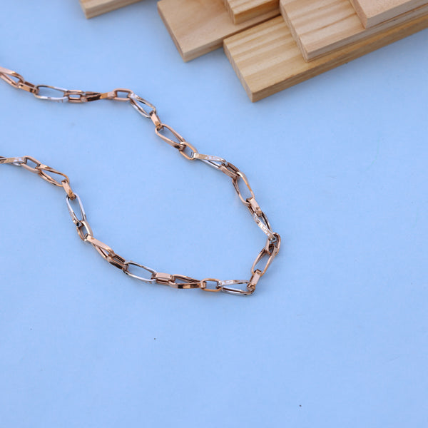 Elegant 18K Rose Gold Chain Necklace – Modern Link Design