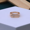 Stunning Rose Gold Cross Band Men Ring with Moissanite Diamonds