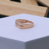 Stunning Rose Gold Cross Band Men Ring with Moissanite Diamonds