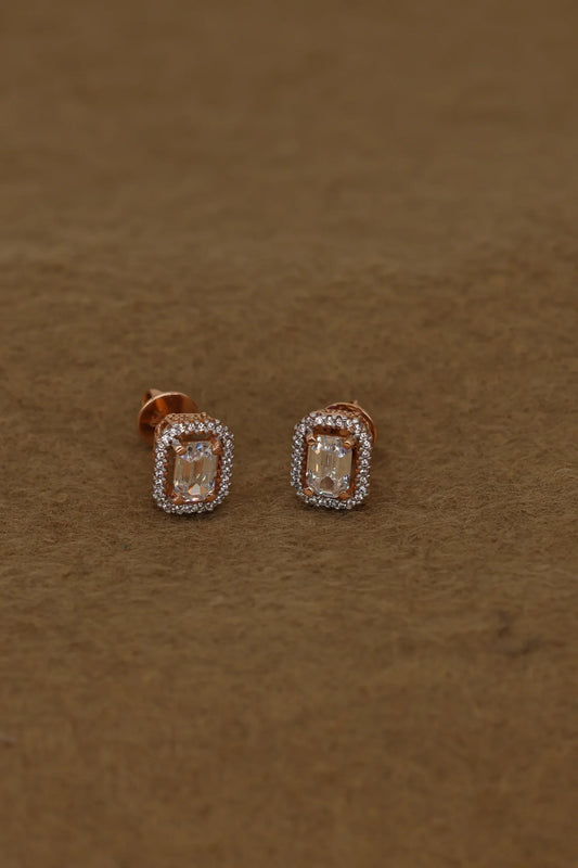 Exquisite Rose Gold Cluster Stud Earrings with Brilliant Diamonds