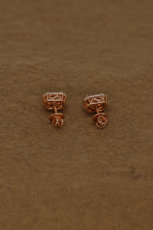 Exquisite Rose Gold Cluster Stud Earrings with Brilliant Diamonds