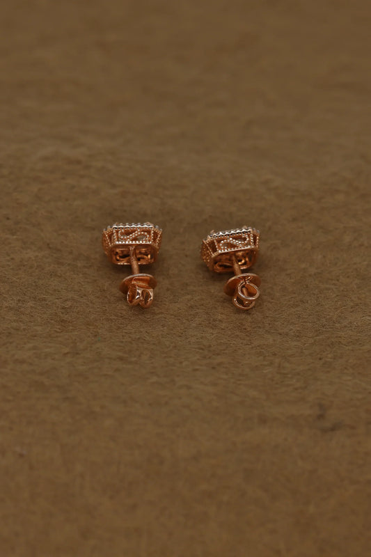 Exquisite Rose Gold Cluster Stud Earrings with Brilliant Diamonds