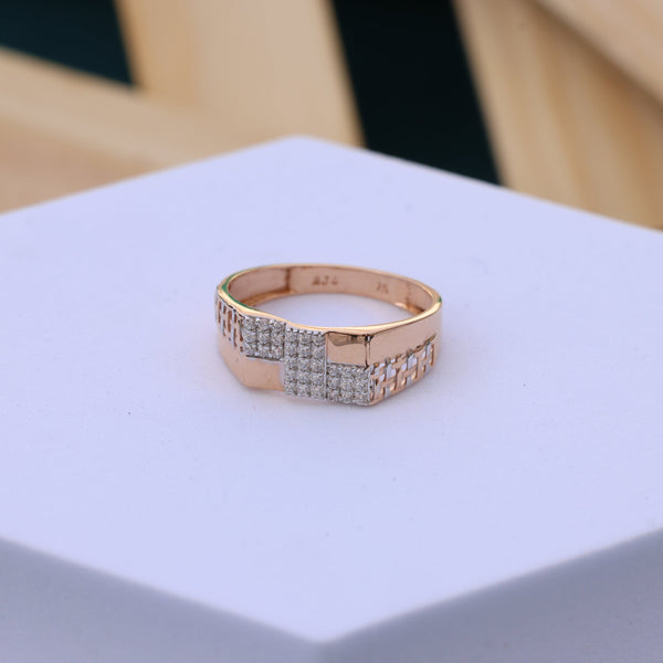 Tunning Men's Rose Gold Moissanite Ring – Elegant Link Design