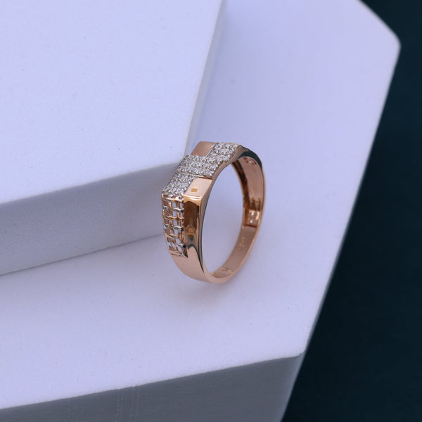 Tunning Men's Rose Gold Moissanite Ring – Elegant Link Design