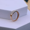 Luxurious Curved Panel Moissanite Ring | Men's Elegant Rose Gold Finish