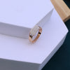 Luxurious Curved Panel Moissanite Ring | Men's Elegant Rose Gold Finish