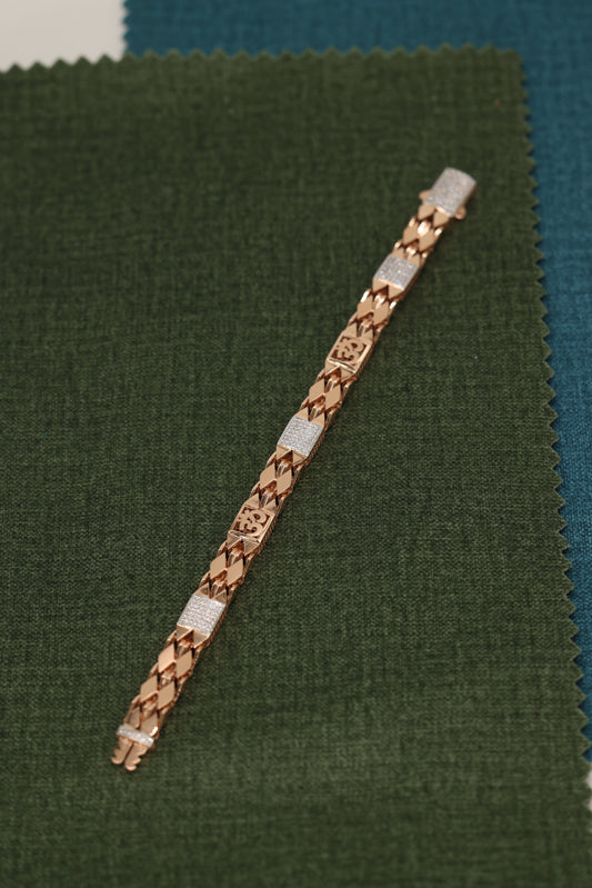 Rose Gold Diamond Om Bracelet – Spiritual & Elegant Jewelry
