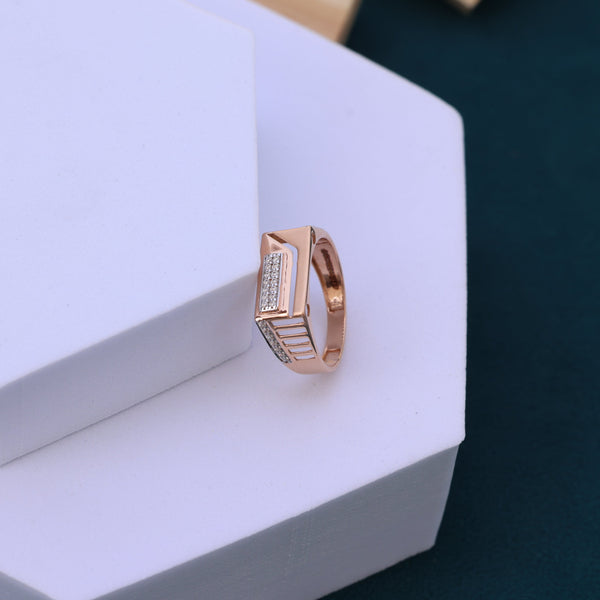 Men's Moissanite Diamond Ring – Modern V-Shape Design