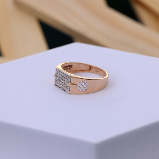 Luxurious Moissanite Men’s Ring | Wide Rose Gold Band
