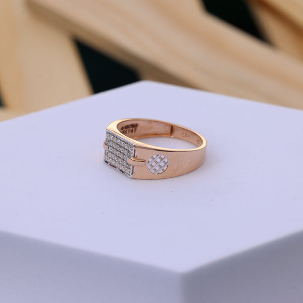Luxurious Moissanite Men’s Ring | Wide Rose Gold Band