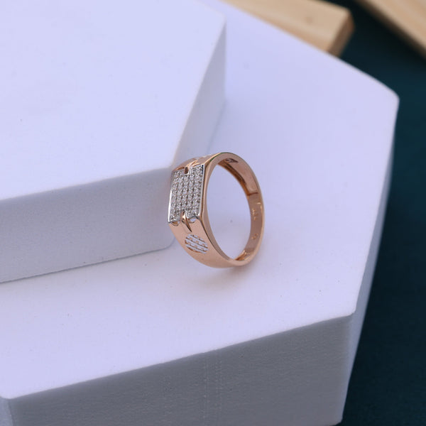 Luxurious Moissanite Men’s Ring | Wide Rose Gold Band