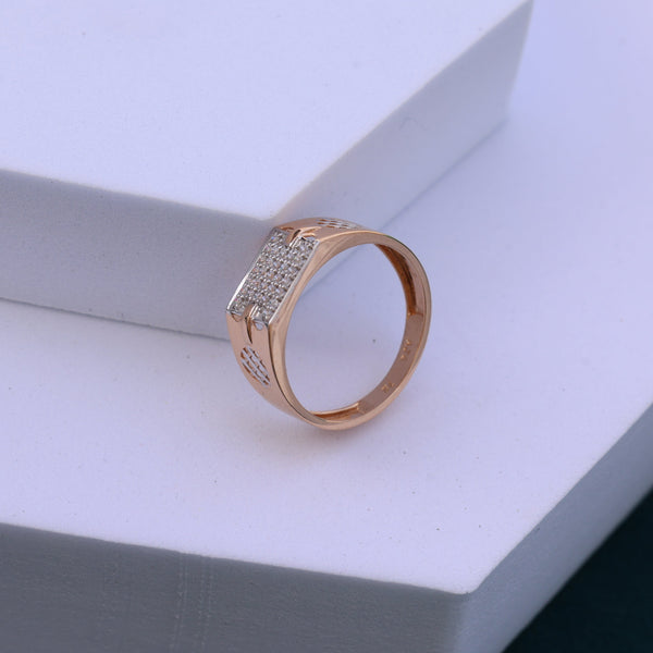 Luxurious Moissanite Men’s Ring | Wide Rose Gold Band