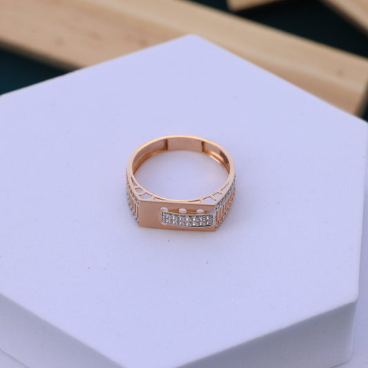 Luxurious Designer Men's Ring | Rose Gold Finish | Moissanite Diamond