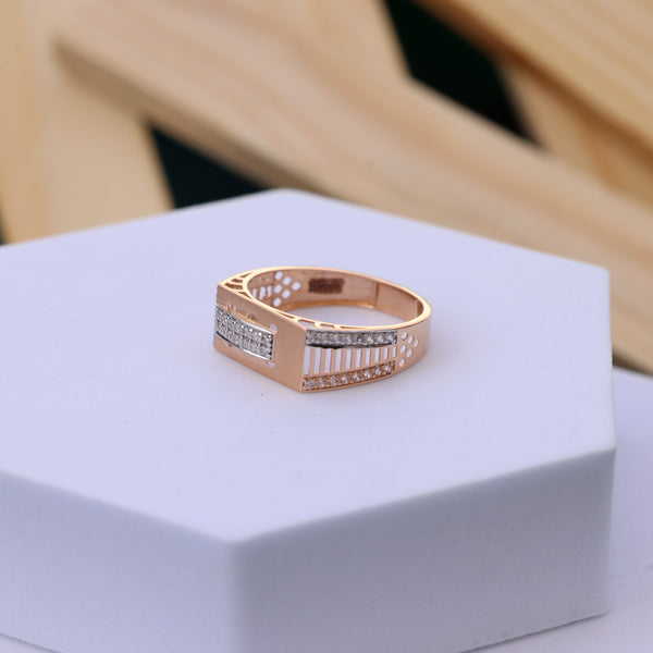 Luxurious Designer Men's Ring | Rose Gold Finish | Moissanite Diamond