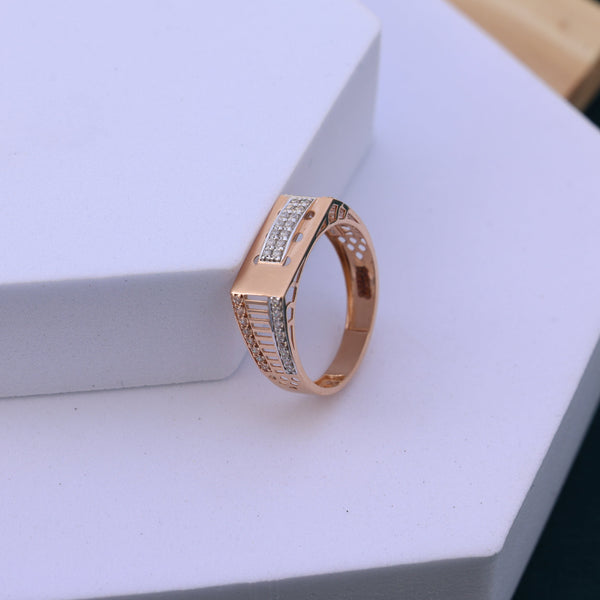 Luxurious Designer Men's Ring | Rose Gold Finish | Moissanite Diamond