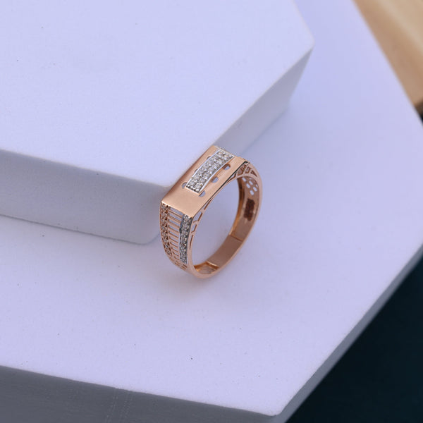 Luxurious Designer Men's Ring | Rose Gold Finish | Moissanite Diamond
