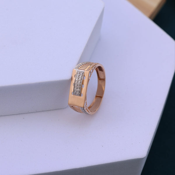 Luxurious Designer Men's Ring | Rose Gold Finish | Moissanite Diamond