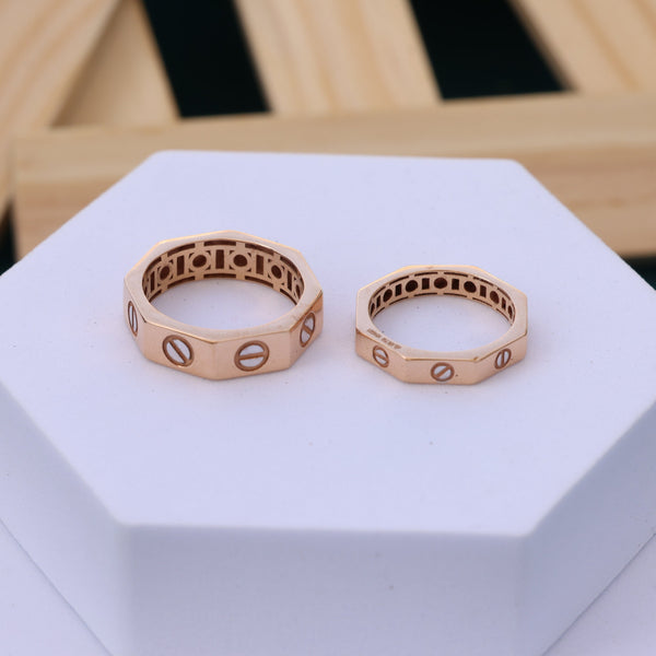 Couple Rings – Modern Screw Motif Design