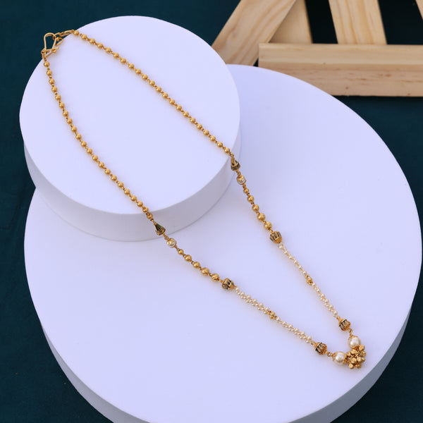 Gold Pearl Necklace - Bridal & Festive Jewelry