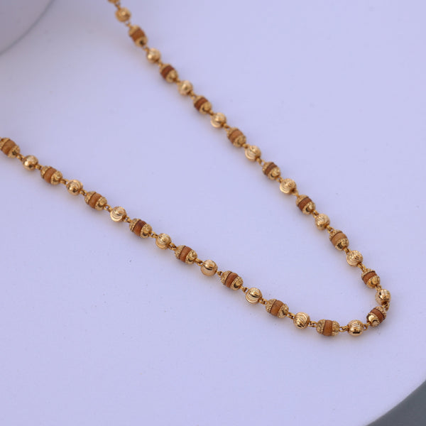 Gold Tulsi Mala with Gold-Toned Beads