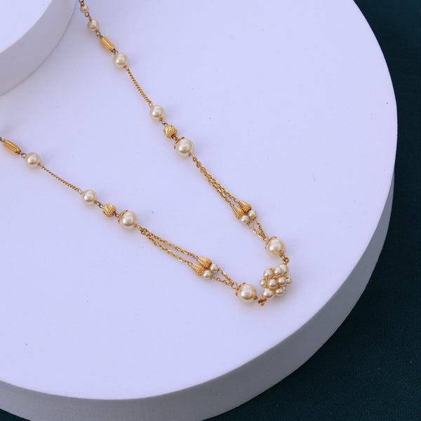 Gold Pearl Necklace - Bridal & Festive Jewelry