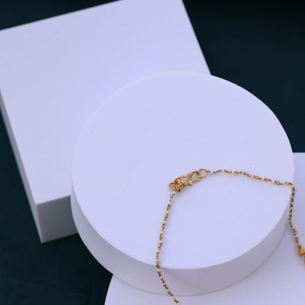 Gold Necklace –Elegant Red Bead Traditional Jewelry