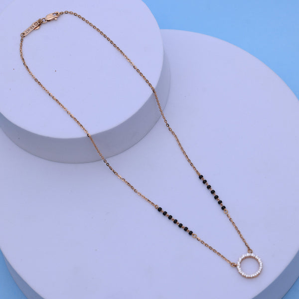 Gold Mangalsutra with American Diamond Pendant