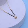 Gold Mangalsutra with Sparkling American Diamond Pendant