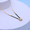 Gold Mangalsutra with Sparkling American Diamond Pendant