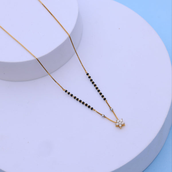 Gold Mangalsutra with American Diamond Pendant