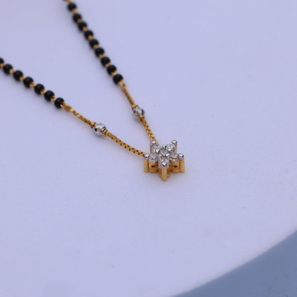 Gold Mangalsutra with American Diamond Pendant
