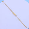 Stylish Gold Bracelet with Square Crystal Stones – Minimalist Double Chain Design