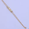 Stylish Gold Bracelet with Square Crystal Stones – Minimalist Double Chain Design