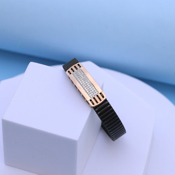 Stylish Gold Men's Bracelet with American Diamonds