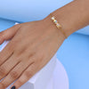Stylish Gold Bracelet with Square Crystal Stones – Minimalist Double Chain Design