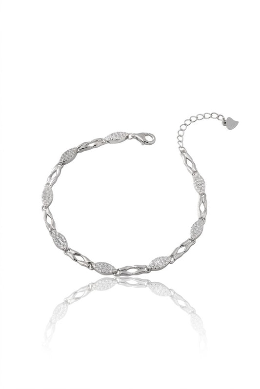 925 Sterling Silver Bracelet for Women American Diamond CZ Adjustable Bridal Gift