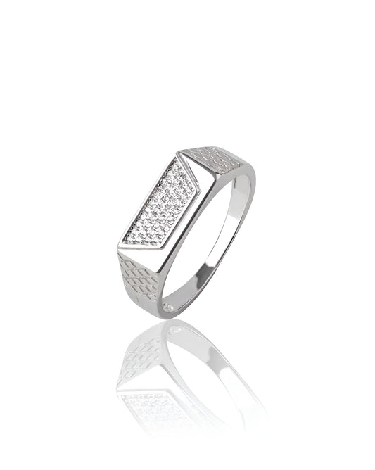 925 Sterling Silver Men’s Geometric Signet Ring