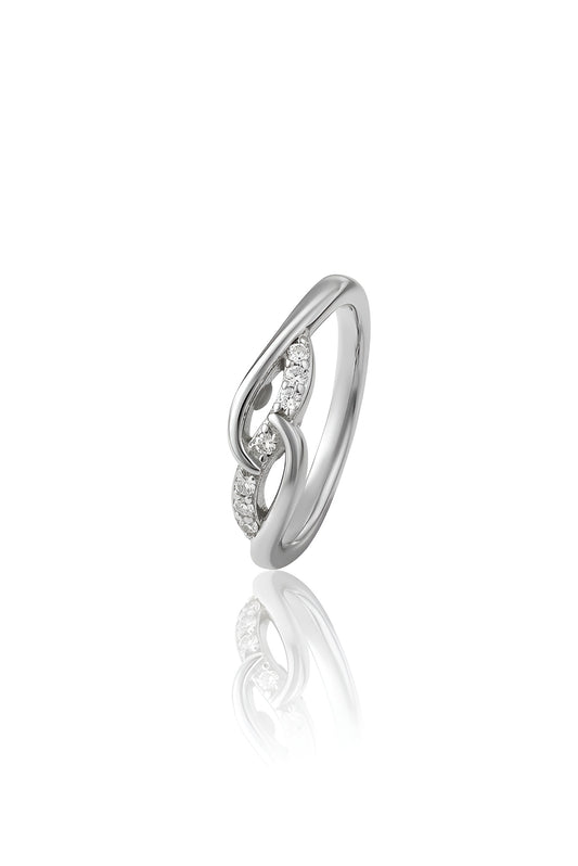925 Sterling Silver American Diamond Infinity Swirl Ring for Women