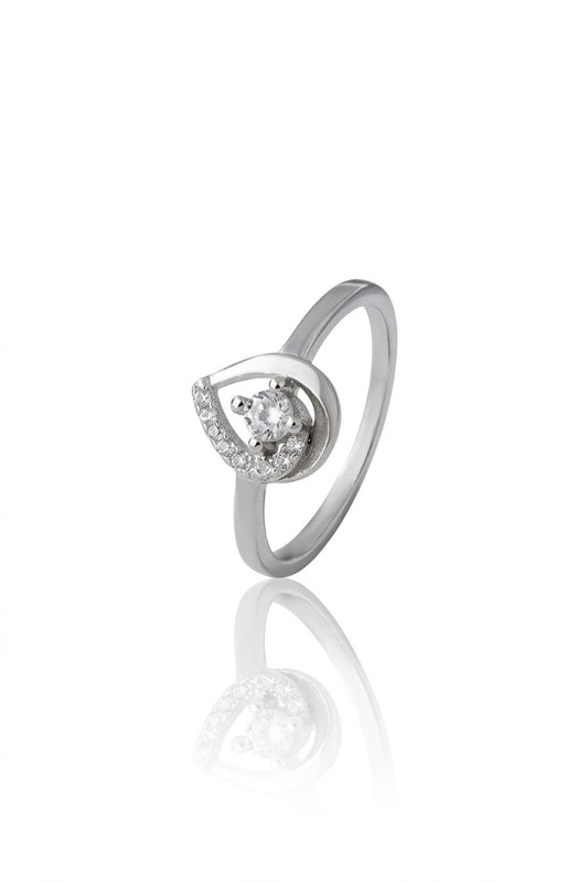 925 Sterling Silver Women Ring American Diamond Moissanite Promise Band