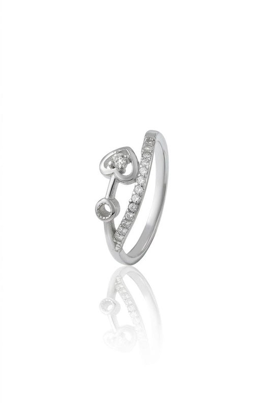 925 Sterling Silver Heart Ring for Women American Diamond Promise Band Gift Boxed