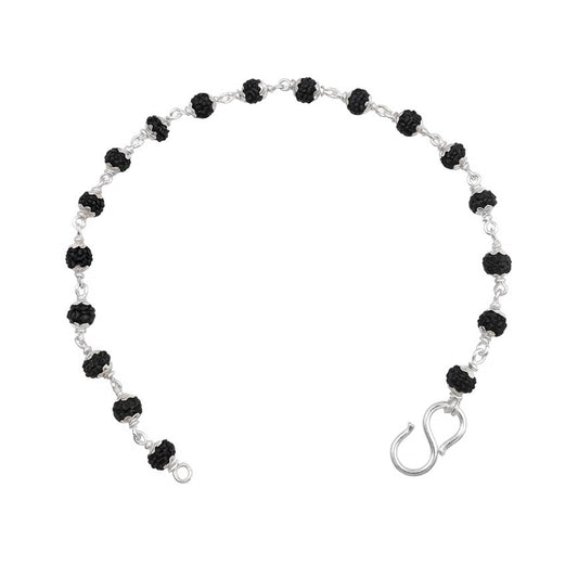 Silver Rudraksha Bracelet for Men & Boys | Traditional Silver Rakhi Bracelet & Spiritual Wristwear