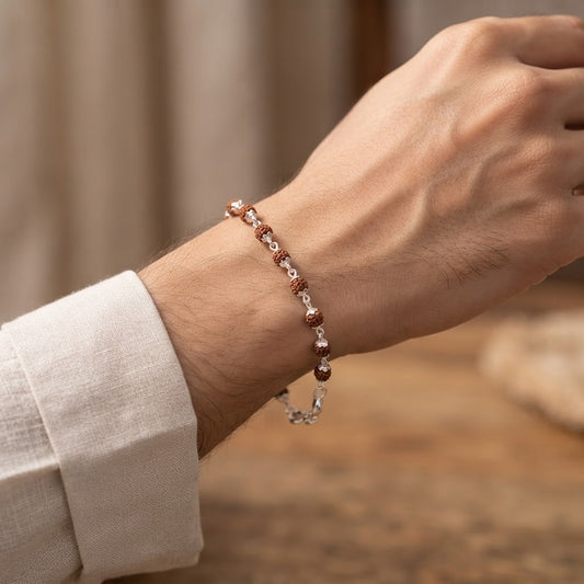 925 Silver Rudraksha Bracelet & Rakhi