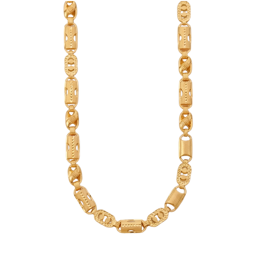 22KT 916 Yellow Gold Chain Necklace – Elegant Traditional Design – Authentic