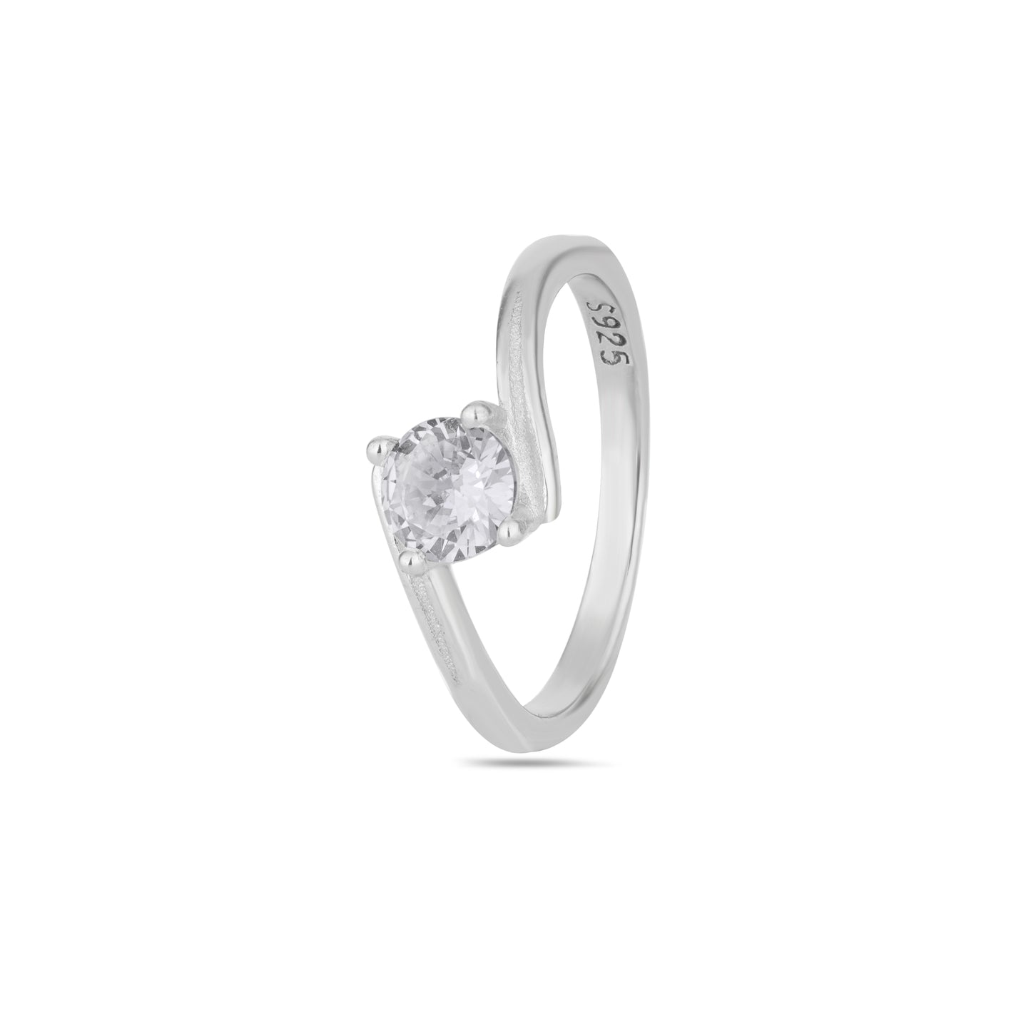 925 Sterling Silver Ring for Women American Diamond Minimalist Engagement Band