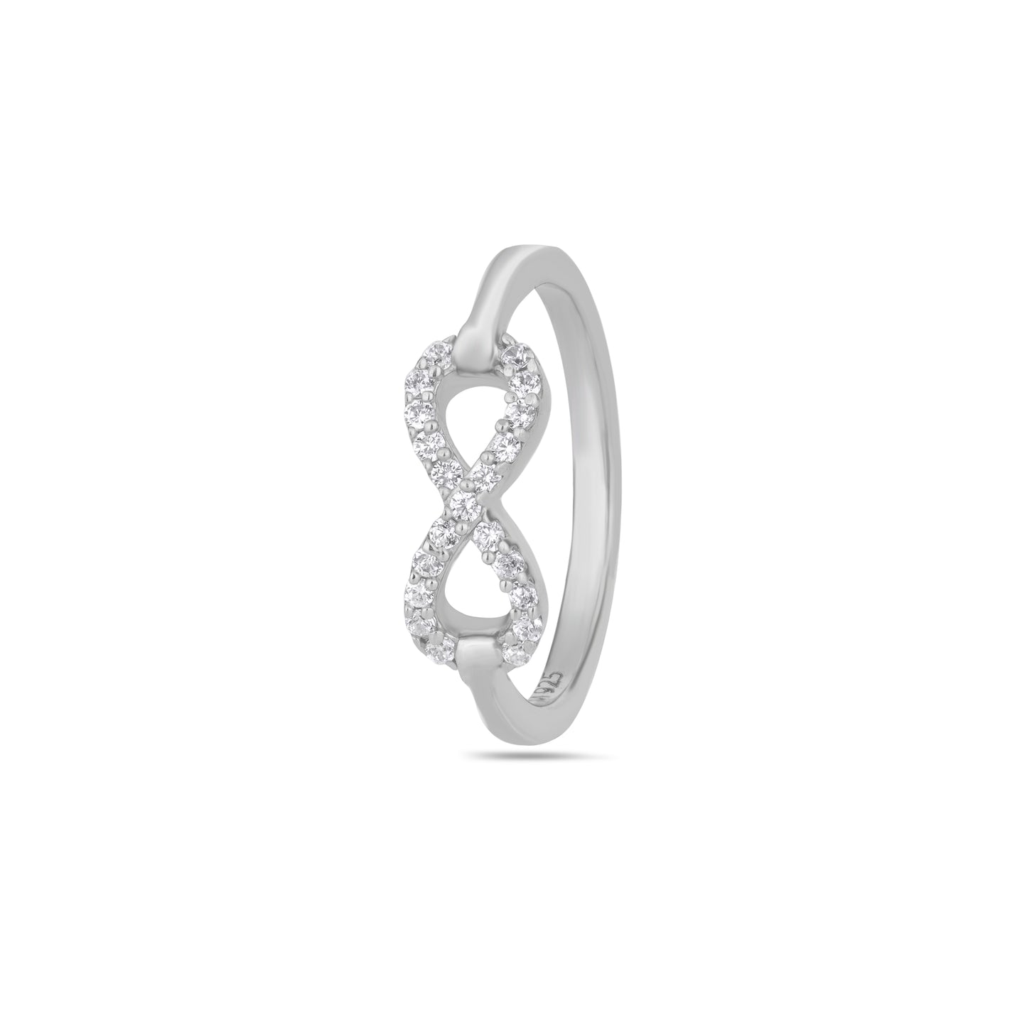 925 Sterling Silver Infinity Ring Women American Diamond CZ Band Promise Gift New