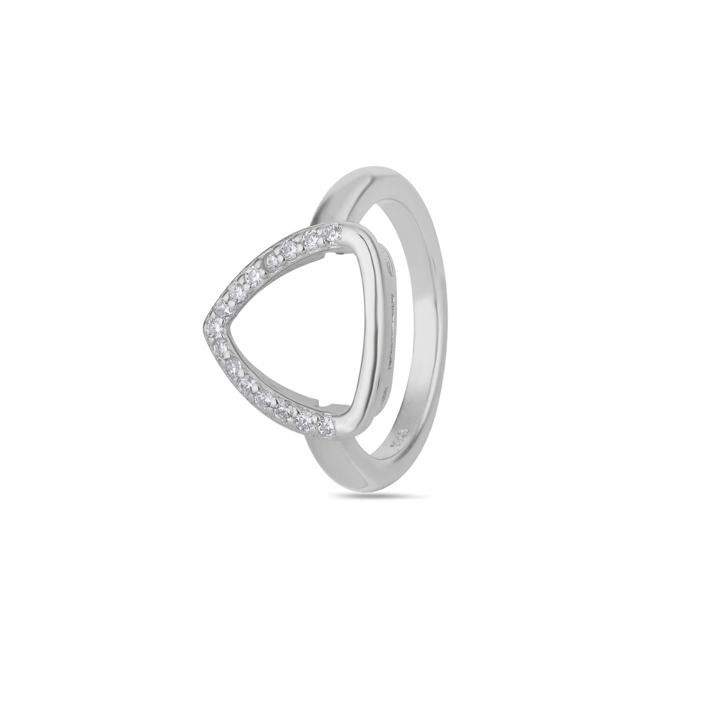 925 Sterling Silver Geometric Triangle Ring for Women American Diamond CZ Band Gift