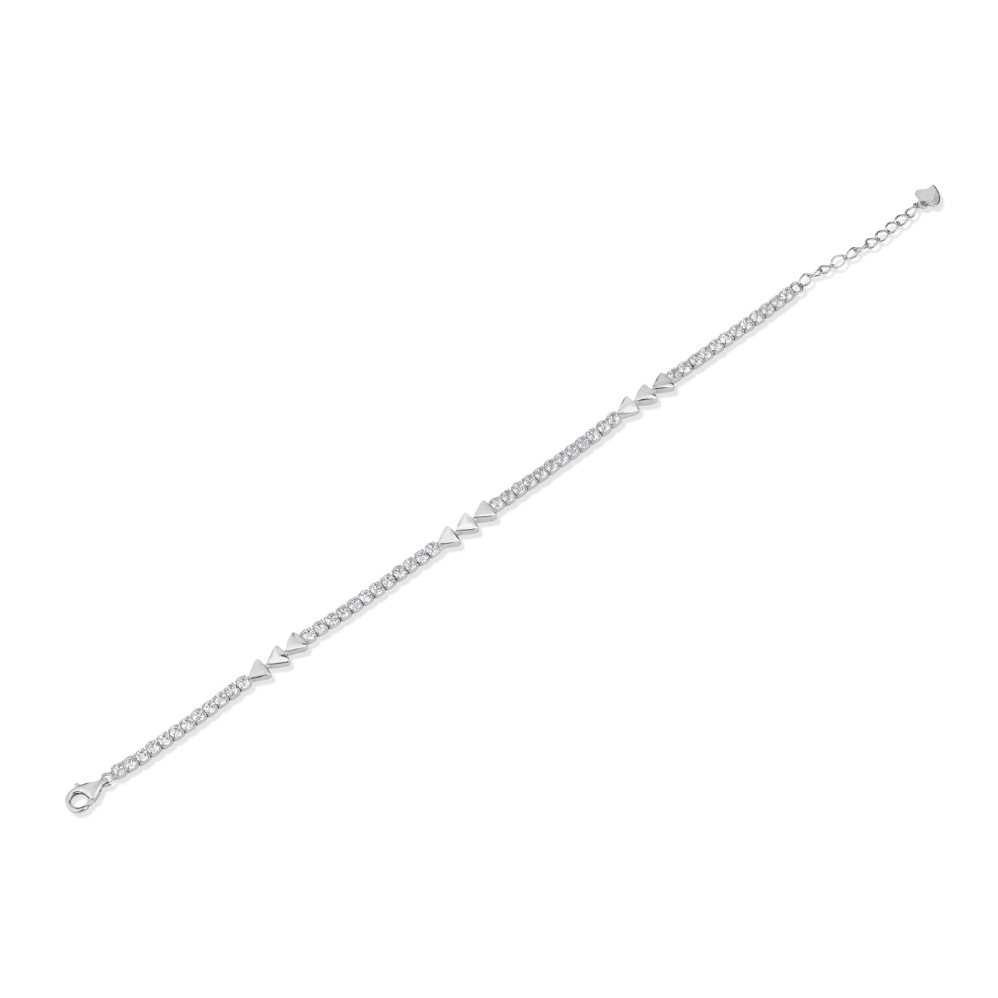 925 Sterling Silver Bracelet for Women American Diamond Adjustable Tennis Link Gift