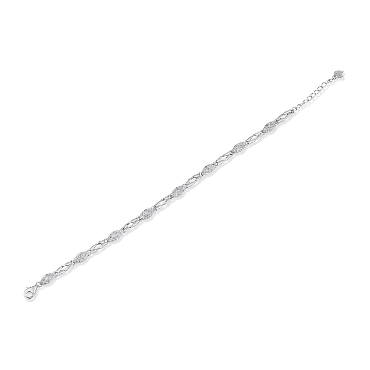 925 Sterling Silver Bracelet for Women American Diamond CZ Adjustable Bridal Gift