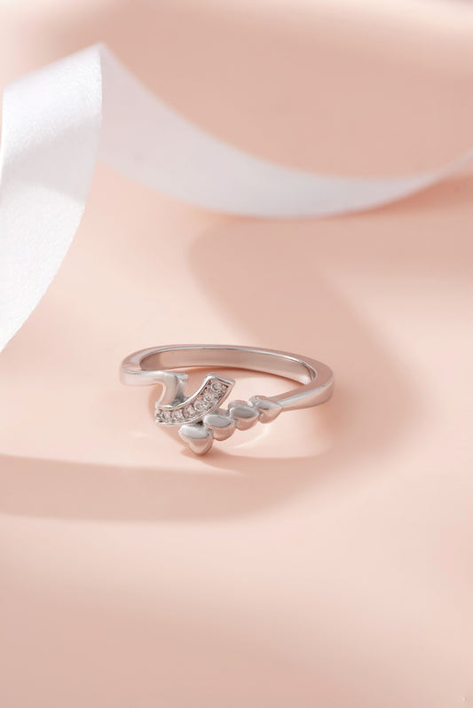 Stunning 925 Sterling Silver Heart Bypass Ring for Women